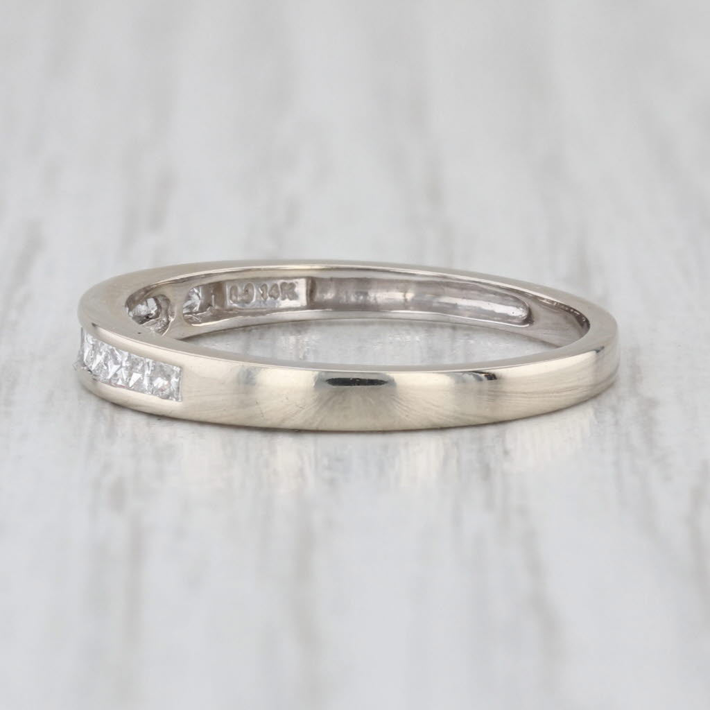 0.35ctw Diamond Wedding Band 14k White Gold Size 7 Stackable Anniversary Ring