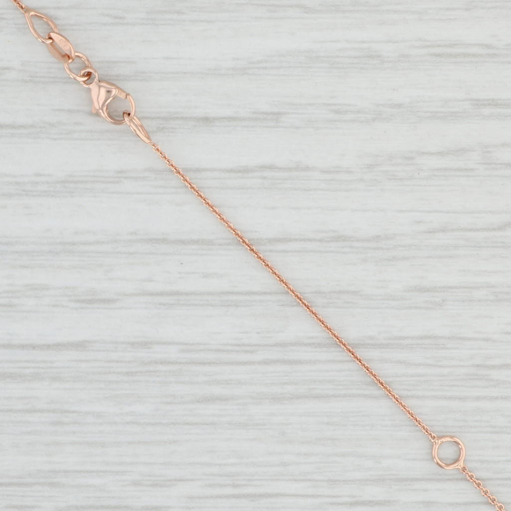 Light Gray New Cable Chain Necklace 14k Rose Gold 16-18" 0.8mm Adjustable