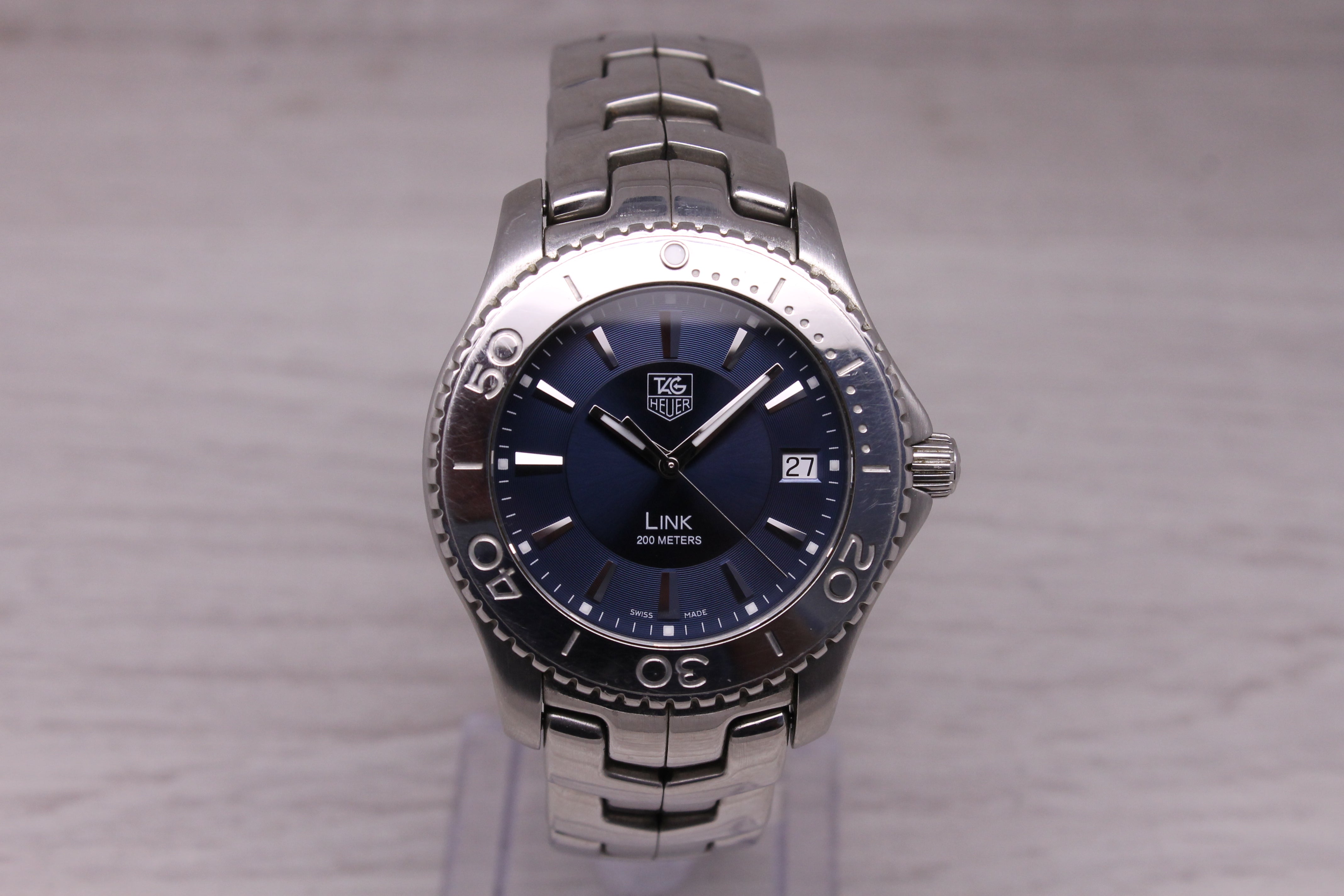 TAG Heuer Link Mens Blue Dial Watch 39mm WJ1112-0 Stainless Swiss Quartz Date