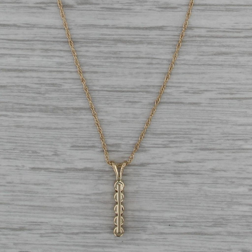 0.20ctw Champagne Diamond Journey Pendant Necklace 14k Yellow Gold Rope Chain