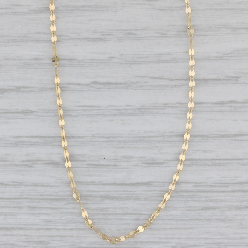 Gray New Gucci Chain Necklace 14k Yellow Gold 17.5" 1.4mm Magnetic Clasp