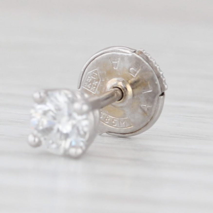 Light Gray 0.50ctw Round Solitaire Diamond Stud Earrings 14k White Gold Clutch Backs