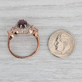 3.70ctw Marquise Garnet Zircon Halo Morganite Ring 10k Rose Gold Size 7
