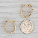 New 0.17ctw Diamond Leaf Drop Earrings 14k Yellow Gold Hinged Snap Top