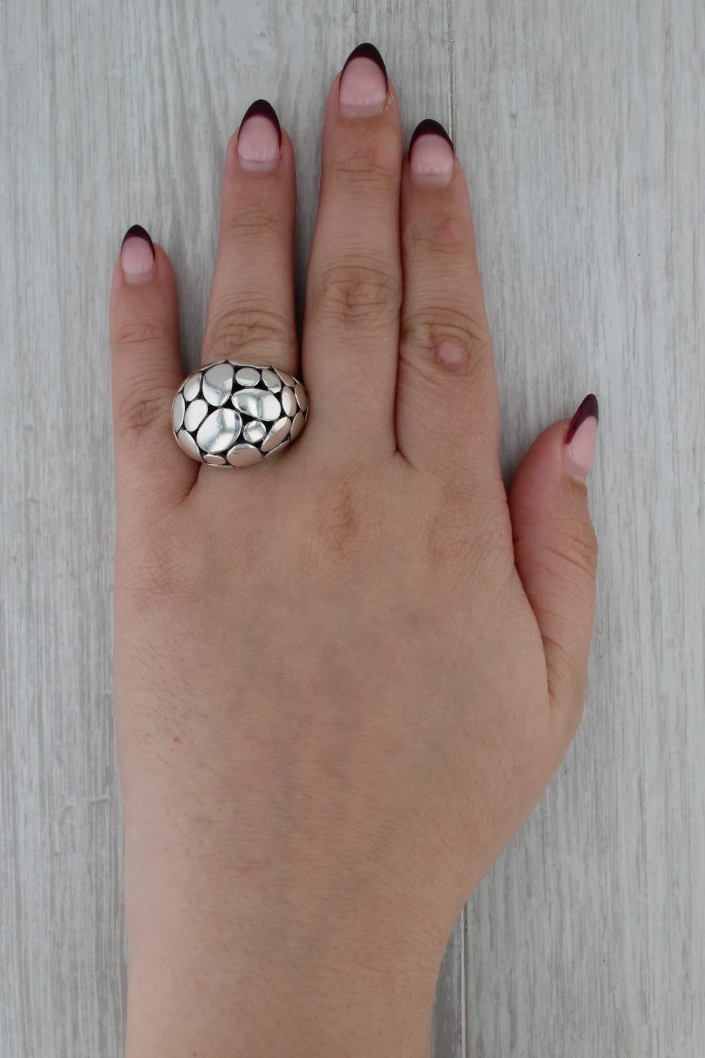 John Hardy Pebble Dome Kali Ring Sterling Silver Size 7.75 Statement