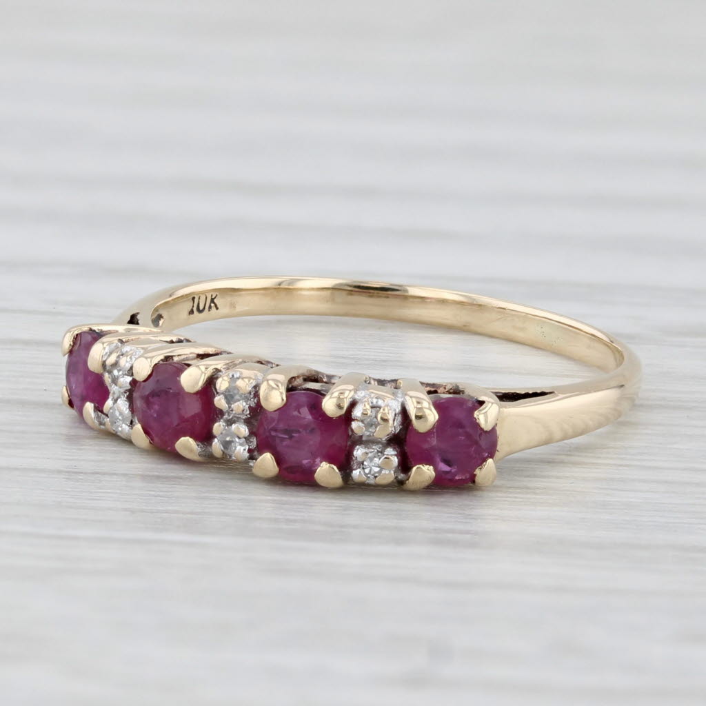 Light Gray 0.52ctw Ruby Diamond Ring 10k Yellow Gold Size 5.75 Stackable