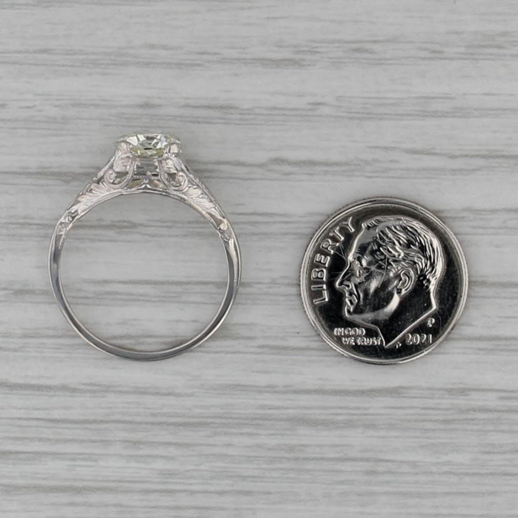 Art Deco 1.31ctw VS1 GIA Old European Cut Diamond Engagement Ring 14k Gold