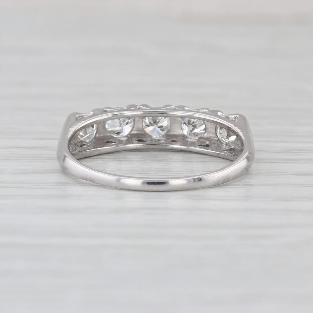 0.74ctw Diamond Anniversary Band 14k White Gold Wedding Ring Size 9 Stackable