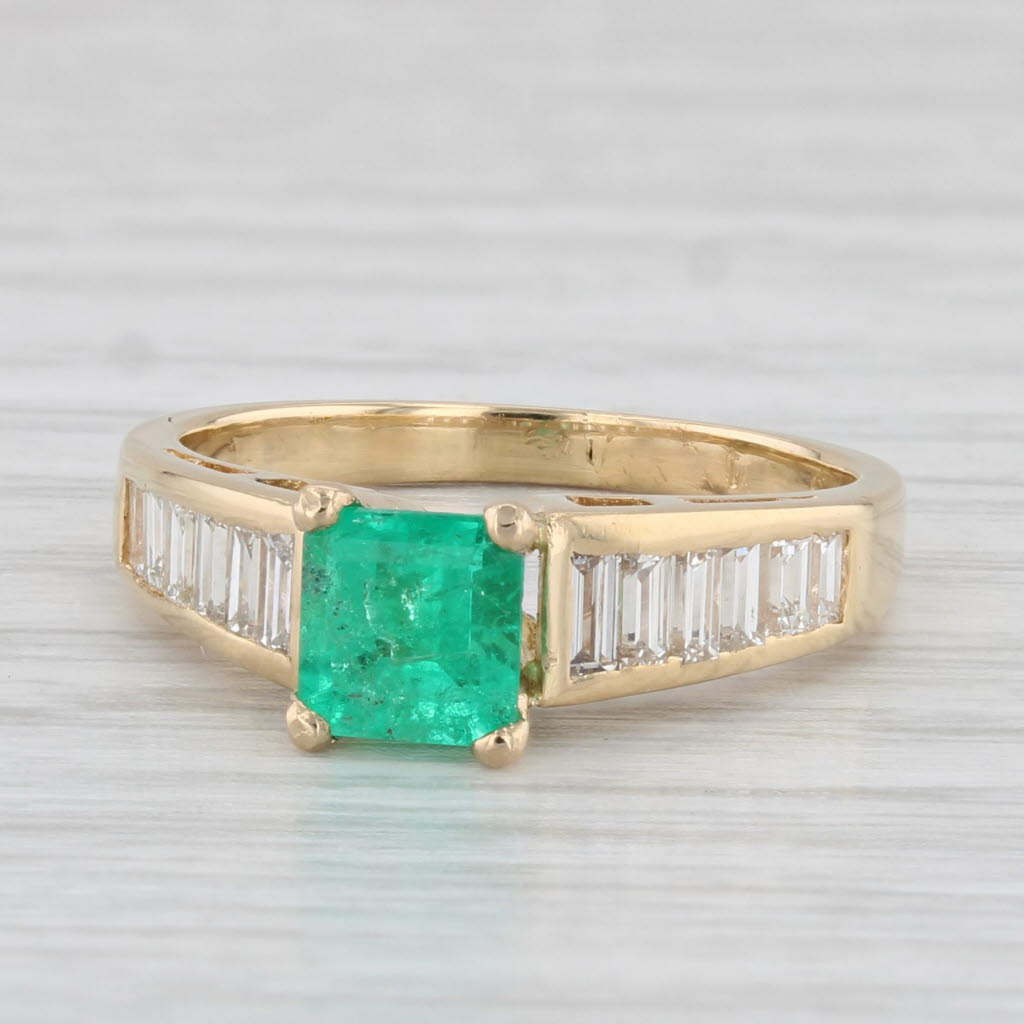 Light Gray 1.53ctw Emerald Diamond Ring 18k Yellow Gold Size 6.25 Engagement