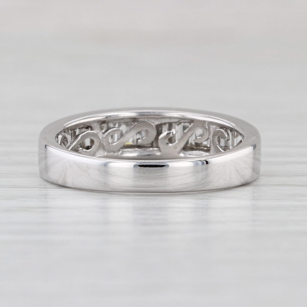 1.60ctw Channel Set Diamond Wedding Band 14k White Gold Size 7.75 Stackable Ring