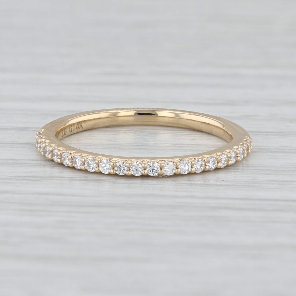 New 0.24ctw Lab Grown Diamond Wedding Band 14k Yellow Gold Sz 6.5 Stackable Ring