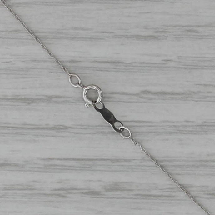 0.28ct Tanzanite Diamond Teardrop Pendant 10k White Gold 19" Rope Chain