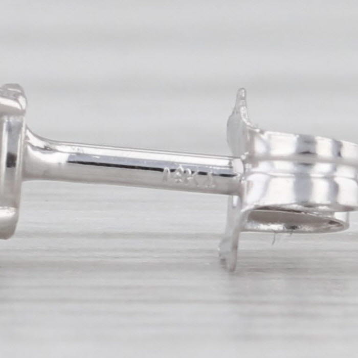 1.19ctw Diamond Stud Earrings 14k White Gold Round Solitaire Studs