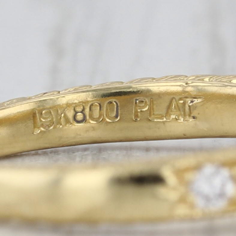 Scott Kay GIA 1.36ctw Diamond 3-Stone Engagement Ring 19k 800 Platinum Size 7