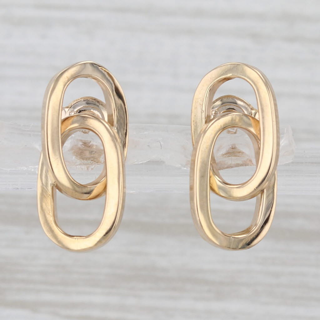 Interlocking Oval Earrings 18k Yellow Gold Stud Drops