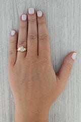 Rosy Brown 0.16ct Marquise Diamond Engagement Ring 14k Yellow Gold Size 4.5 Bypass
