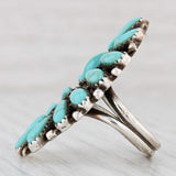 Light Gray Vintage Native American Turquoise Ring Sterling Silver Size 7.5 Navajo P. Jones