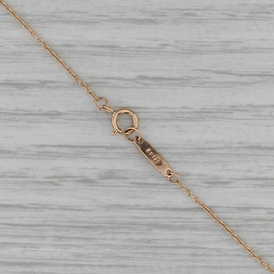 Tiffany 0.20ctw Diamond T Smile Necklace w/ Pouch 18k Rose Gold Cable Chain