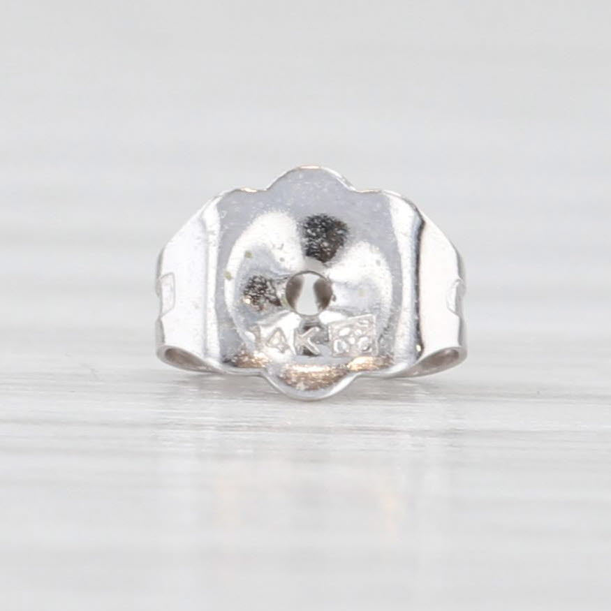 Light Gray 0.16ctw Princess Diamond Stud Earrings 14k White Gold Solitaire Studs