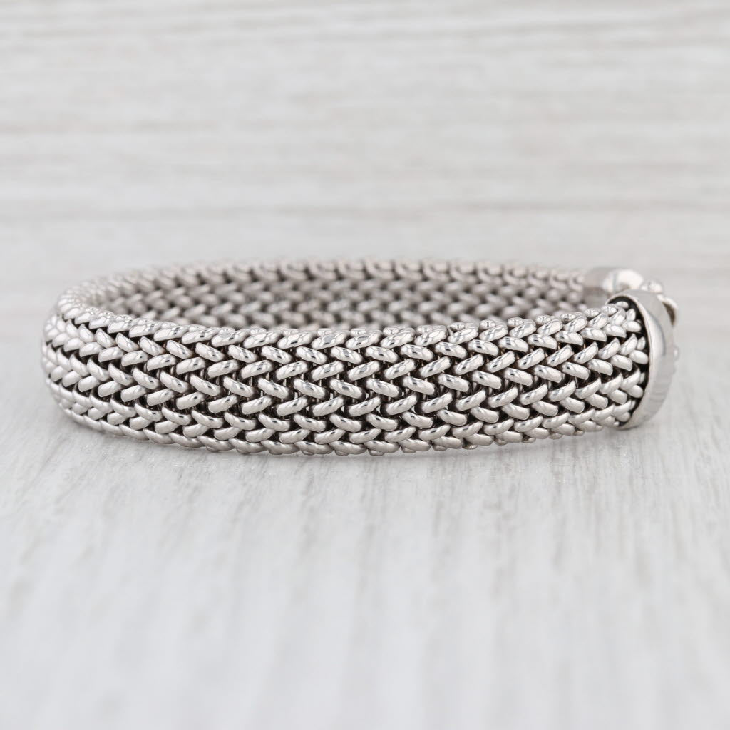 Mesh Chain Bracelet Sterling Silver 7" 12.8mm Italian