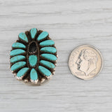 Gray Vintage Native American Turquoise Ring Sterling Silver Size 7.5 Navajo P. Jones