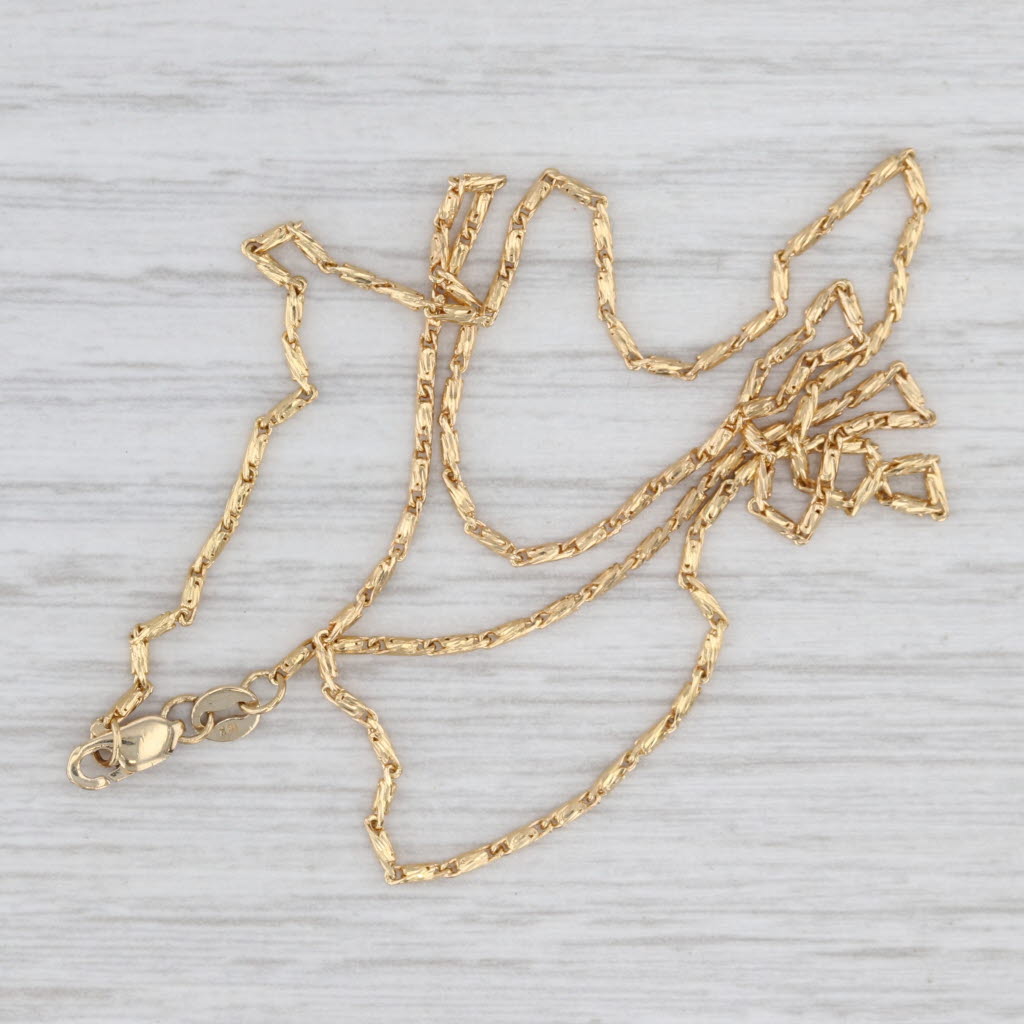 Tube Chain Necklace 18k Yellow Gold 16" 1.2mm