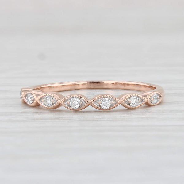 0.10ctw Diamond Stackable Ring 10k Rose Gold Size 7.25 Wedding Band