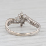 0.20ctw Diamond Cluster Bypass Ring 10k White Gold Size 6.75 Engagement