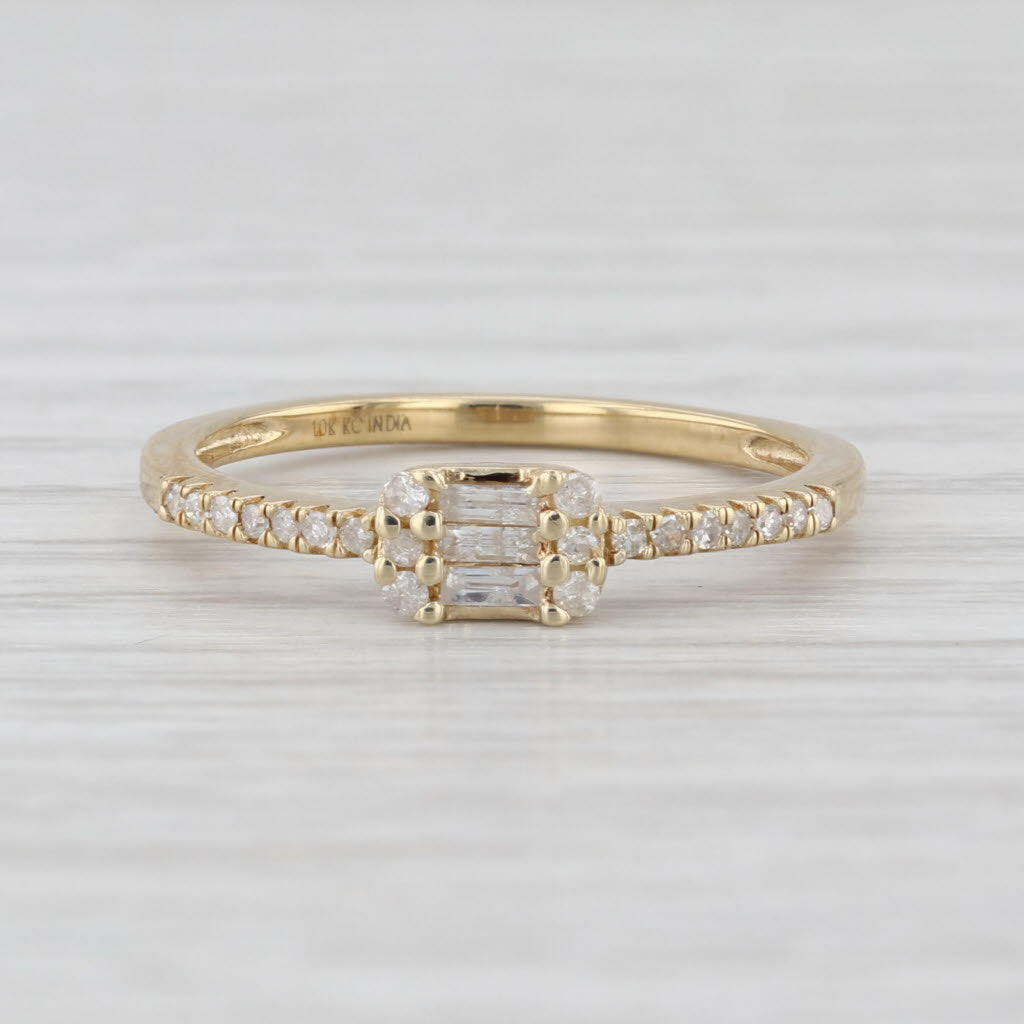 0.22ctw Diamond Ring 10k Yellow Gold Size 7 Stackable Engagement