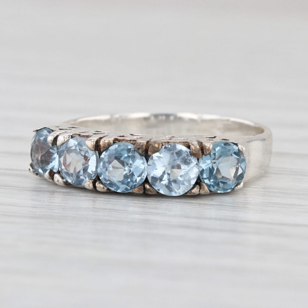 1.40ctw Lab Created Spinel Ring Sterling Silver Size 4.25 Stackable