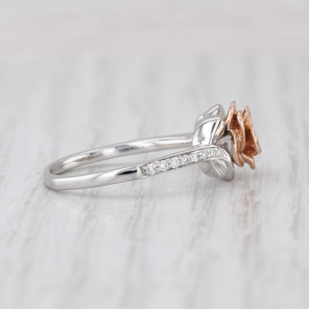 Disney Enchanted Belle Diamond Engagement Ring 10k Rose White Gold Size 8.5