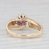 0.25ctw Marquise Ruby Diamond Halo Ring 10k Yellow Gold Size 6.25