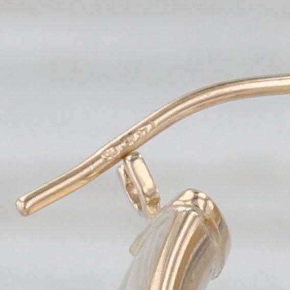 Hoop Earrings 14k Yellow Gold Snap Top Round Hoops 20.2 x 6.8mm