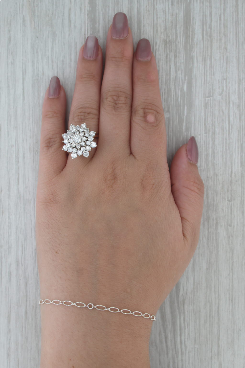 2.50ctw Diamond Cluster Engagement Ring 14k Yellow White Gold Size 11.25