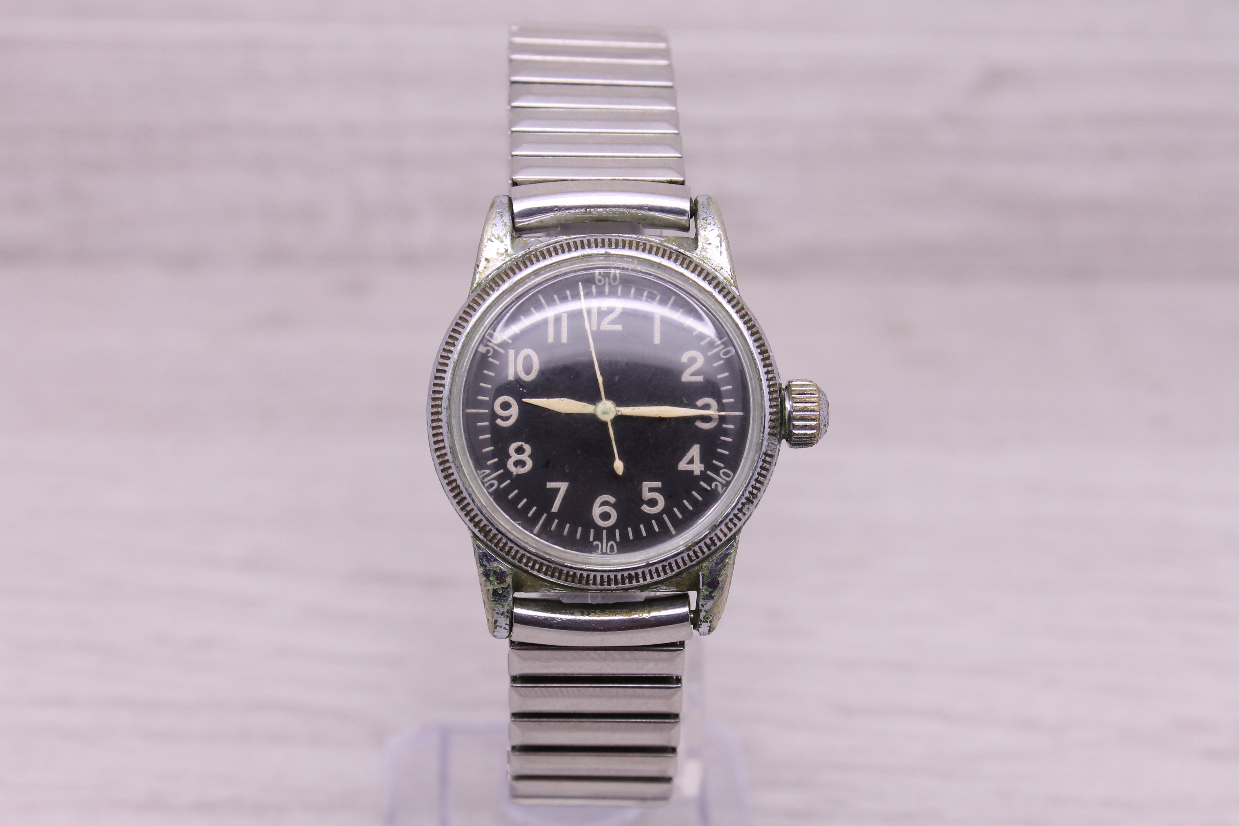 Gray Vintage Elgin AF US Army A-11 31mm Base Metal Mens Militar Watch = ORIGINAL =