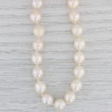 Gray Cultured Saltwater Pearl Bead Strand Necklace 14k Yellow Gold Snap Clasp 19"
