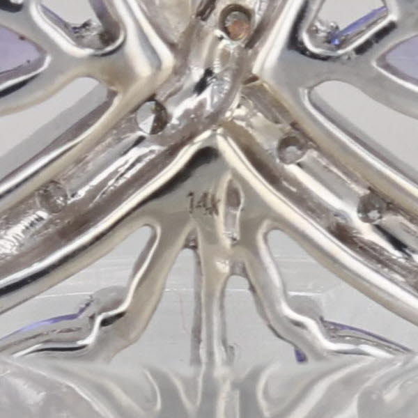 1.10ctw Tanzanite Topaz Diamond Pendant 14k White Gold