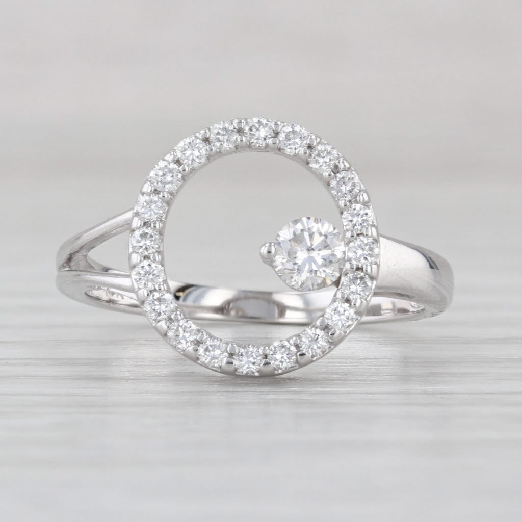0.45ctw Diamond Circle Ring 14k White Gold Size 6.5