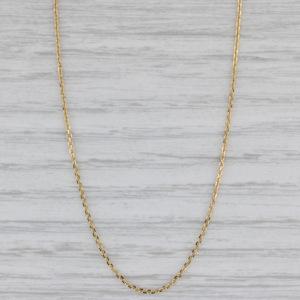 Gray New Cable Chain Necklace 10k Yellow Gold 18" 1.1mm