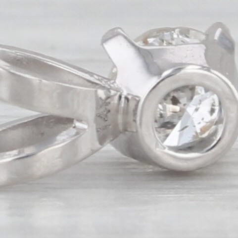 New 0.18ct Diamond Solitaire Pendant 14k White Gold 4 Prong Small Round Drop