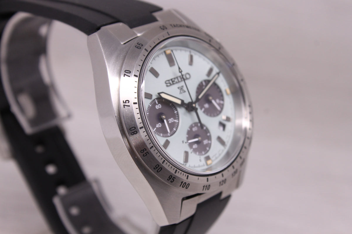 Seiko Prospex Solar Speedtimer Watch 39.5mm Steel Chronograph Date SSC965