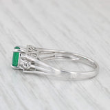 055ctw Oval Emerald Diamond Ring 14k White Gold Size 5.5