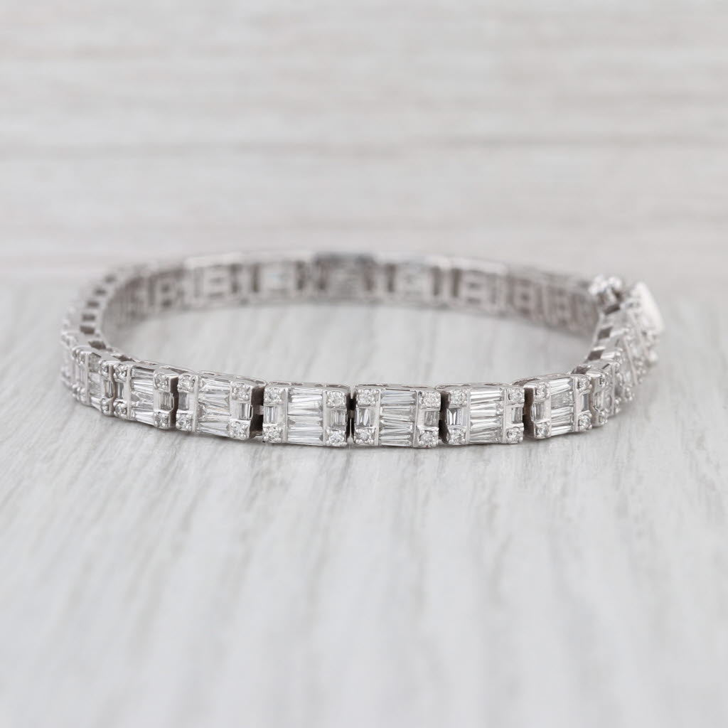 6.21ctw Diamond Tennis Bracelet 10k White Gold 8" 5.3mm