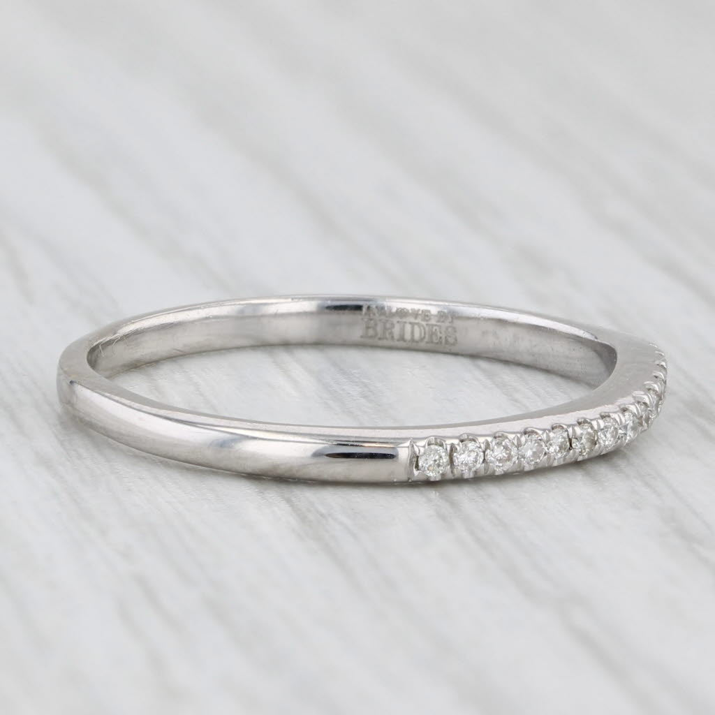 Light Gray 0.20ctw Diamond Wedding Band 14k White Gold Size 9 Stackable Anniversary Ring