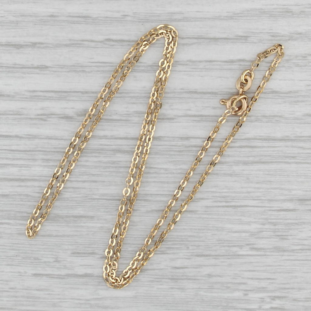 Cable Chain Necklace 18k Yellow Gold 16.5" 1.6mm