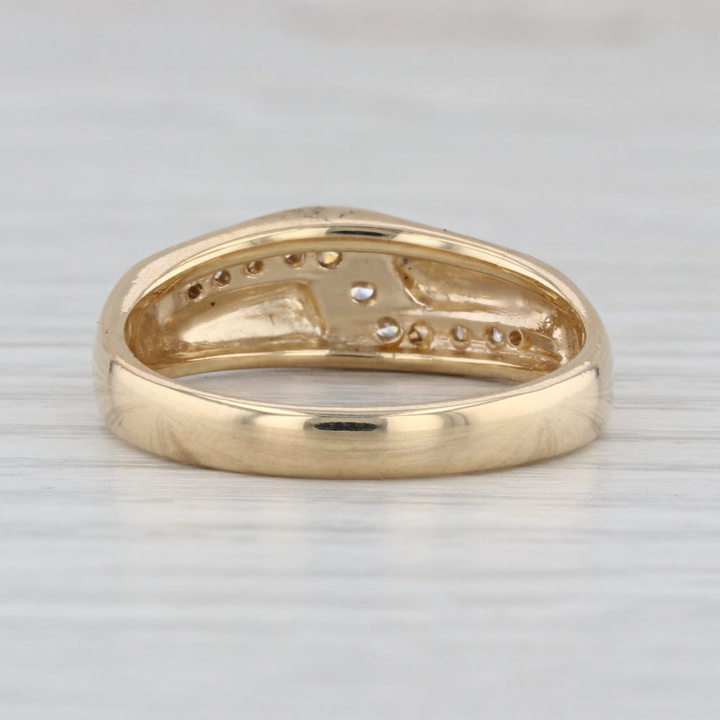0.30ctw Beveled Diamond Ring 14k Yellow Gold Size 10.25 Men's Wedding Band
