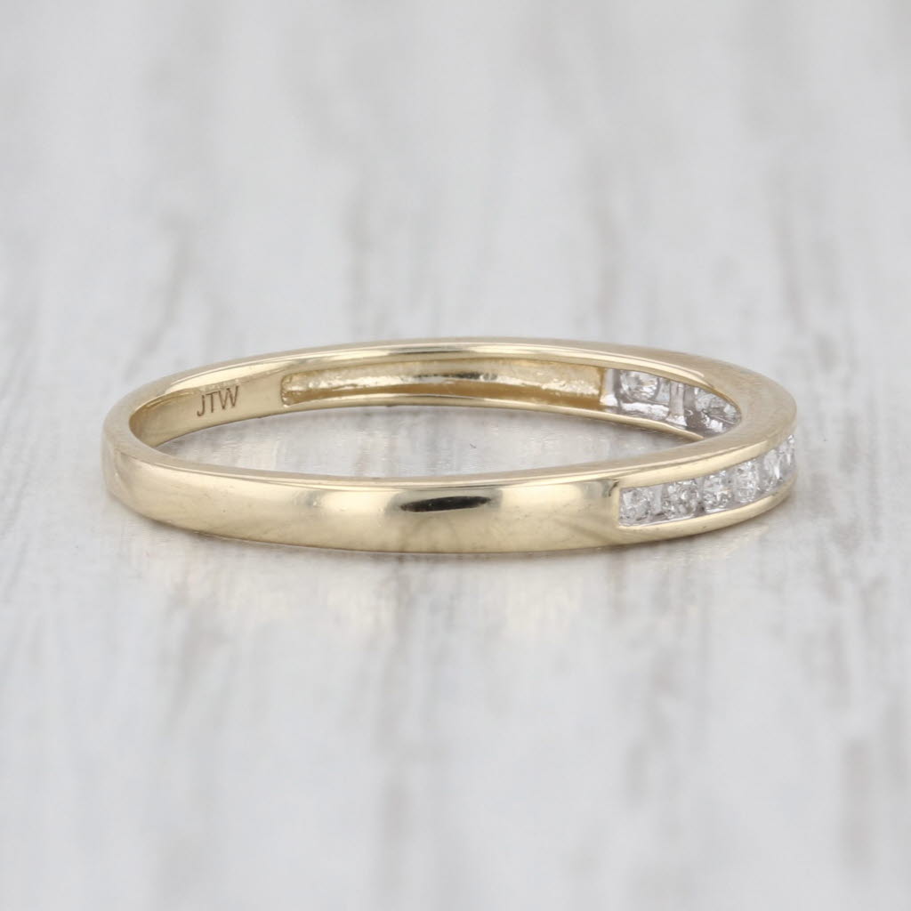0.12ctw Diamond Wedding Band 10k Yellow Gold Size 7 Stackable Anniversary Ring