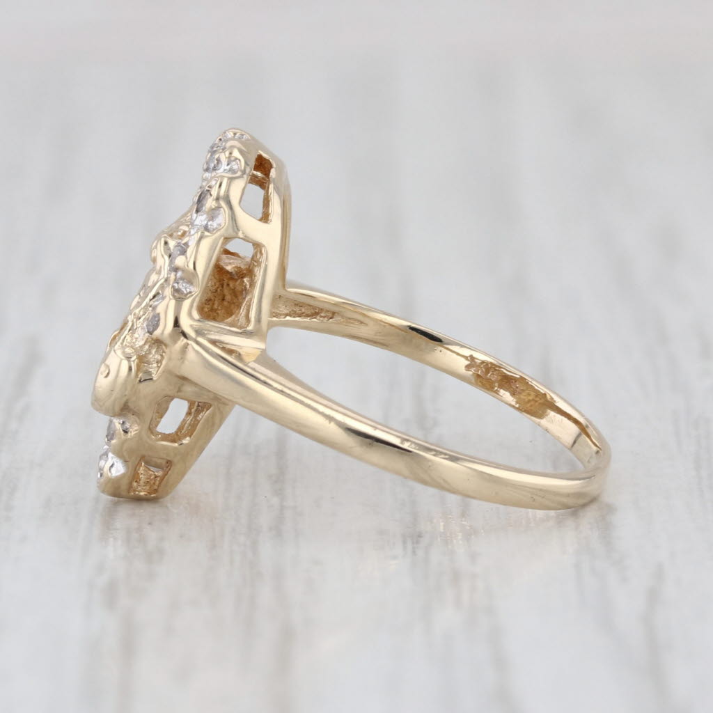 Diamond Horseshoe Horse Ring 10k Yellow Gold Size 5.5 Western Equestrian