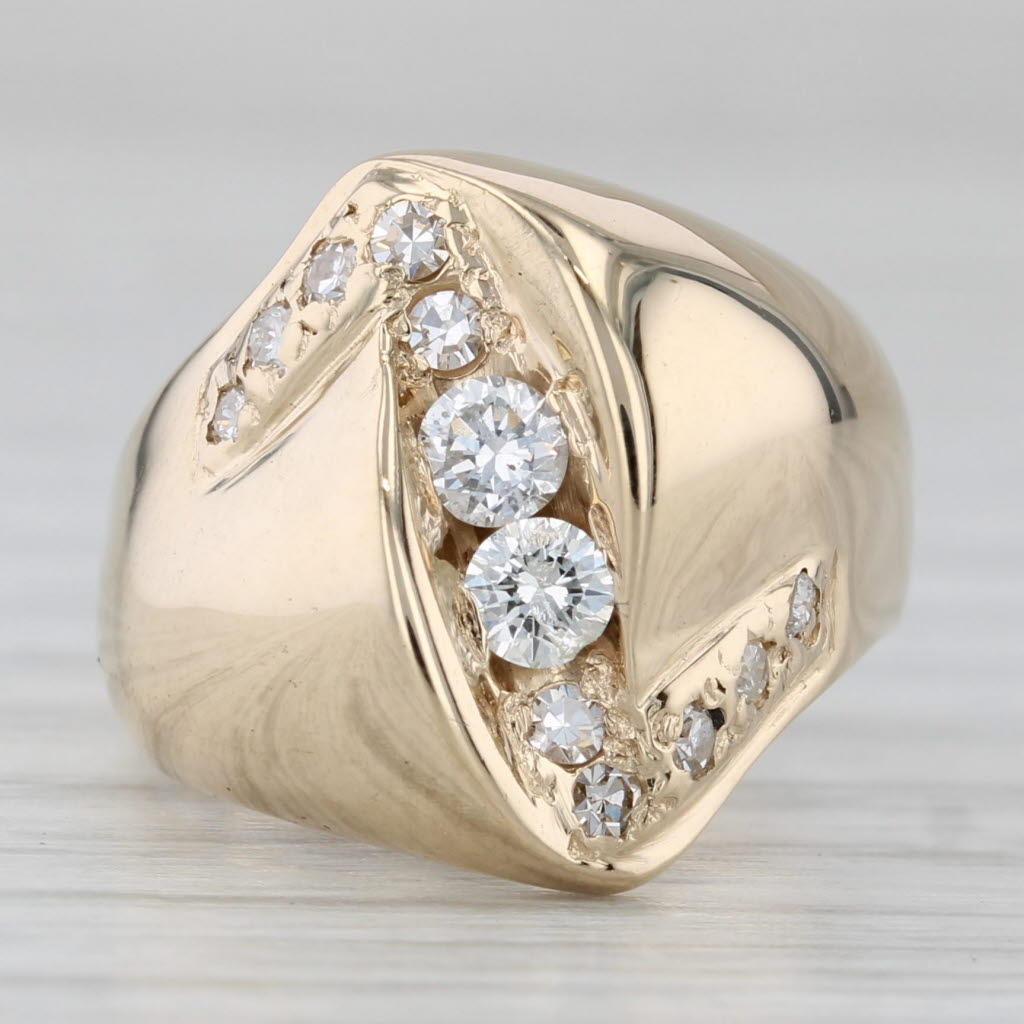 Gray 0.34ctw Diamond Bypass Ring 14k Yellow Gold Size 4.25