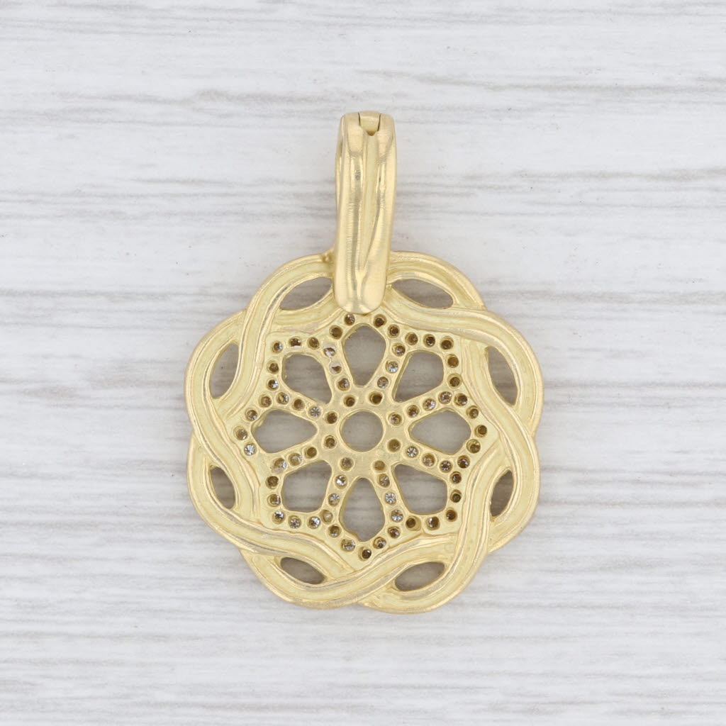 Slane & Slane Fenestra 0.25ctw Diamond Flower Enhancer Pendant 18k Yellow Gold